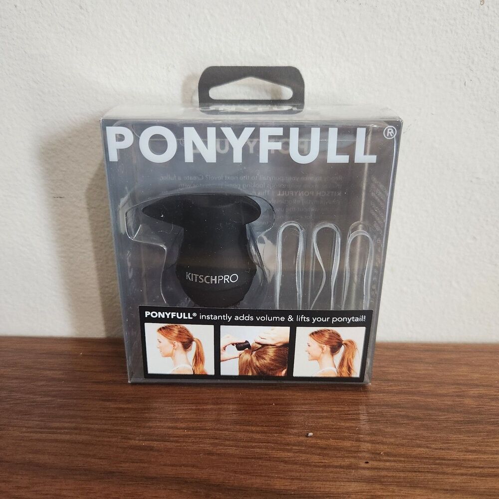 Kitsch Black PONYFULL Hair Volumizer Tool Styles Lifts Ponytail Updo Thin Hair